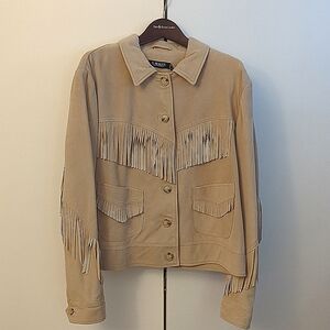 Ralph Lauren Jacket, beige suede, size 14 - brand new, dead-stock, with tags